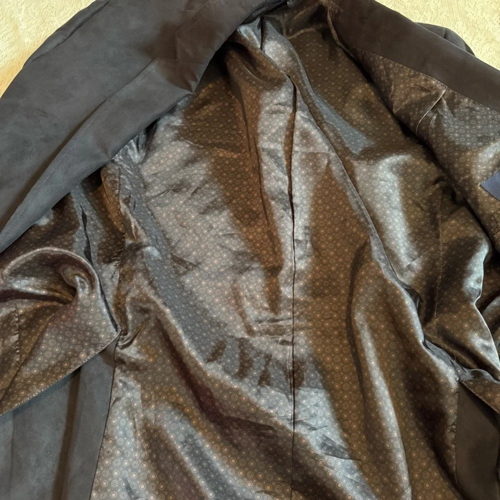 Ralph Ralph Lauren faux suede double vented navy blazer